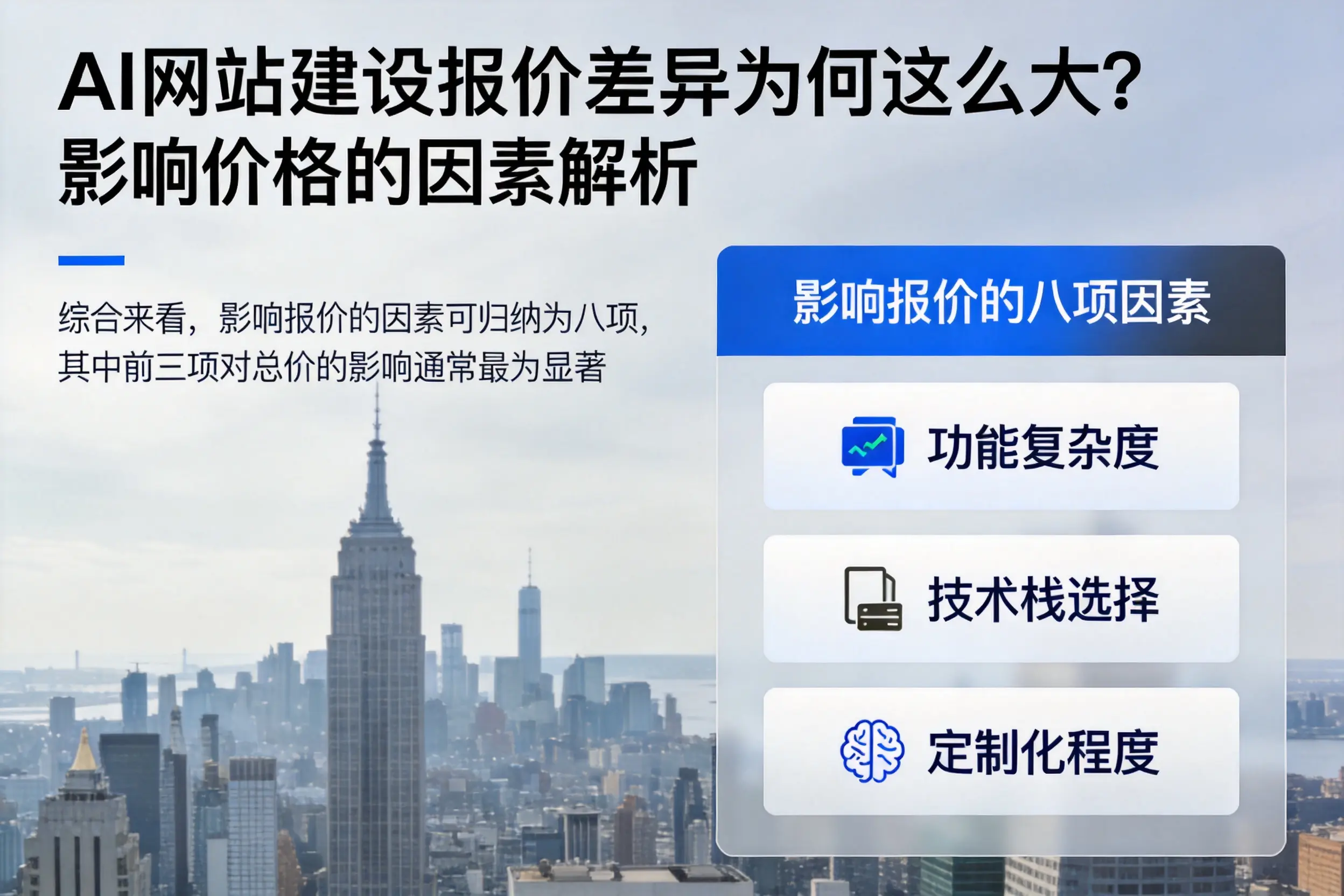 通辽AI网站建设报价差异为何这么大？影响价格的因素解析