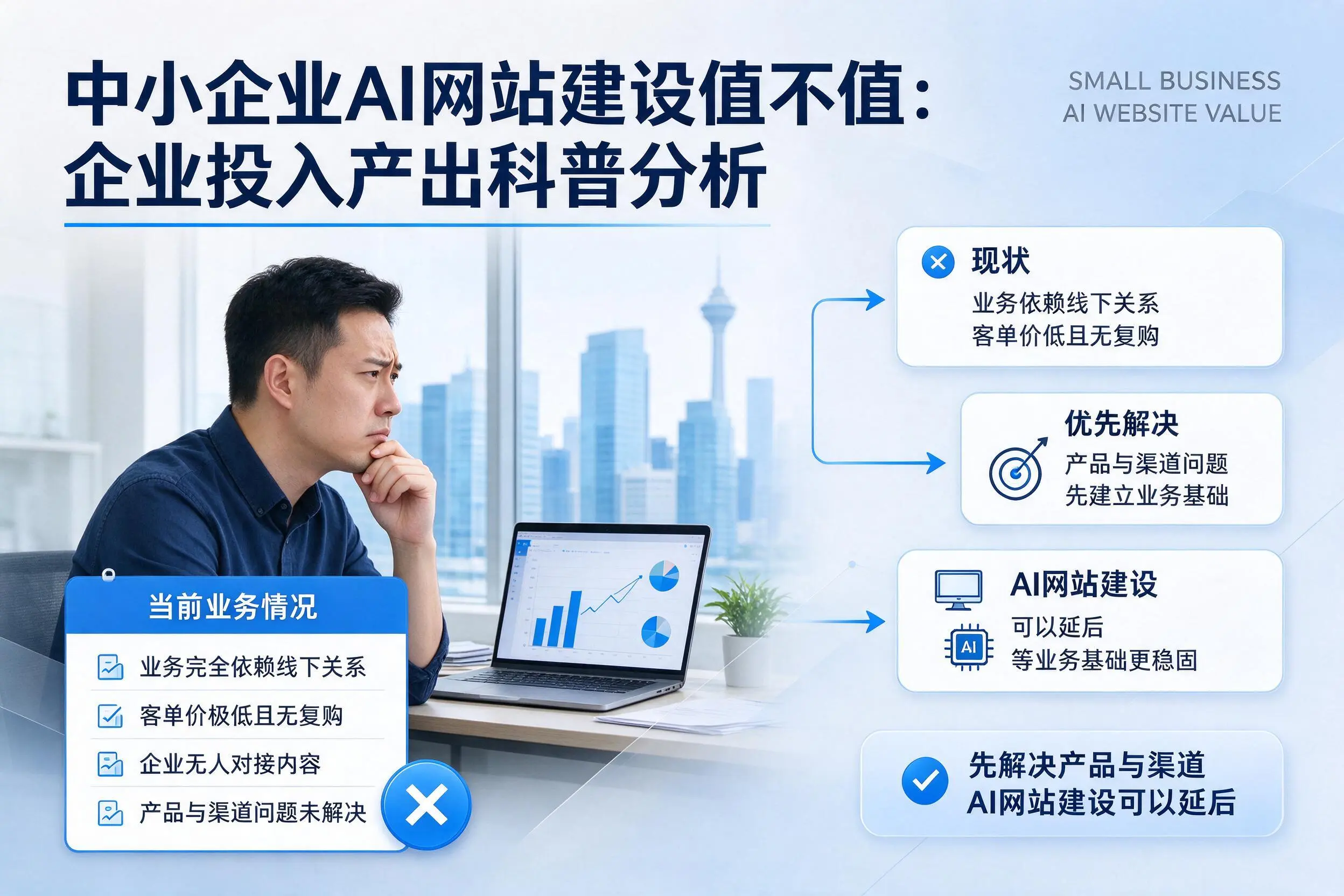 中小企业AI网站建设值不值：通辽企业投入产出科普分析