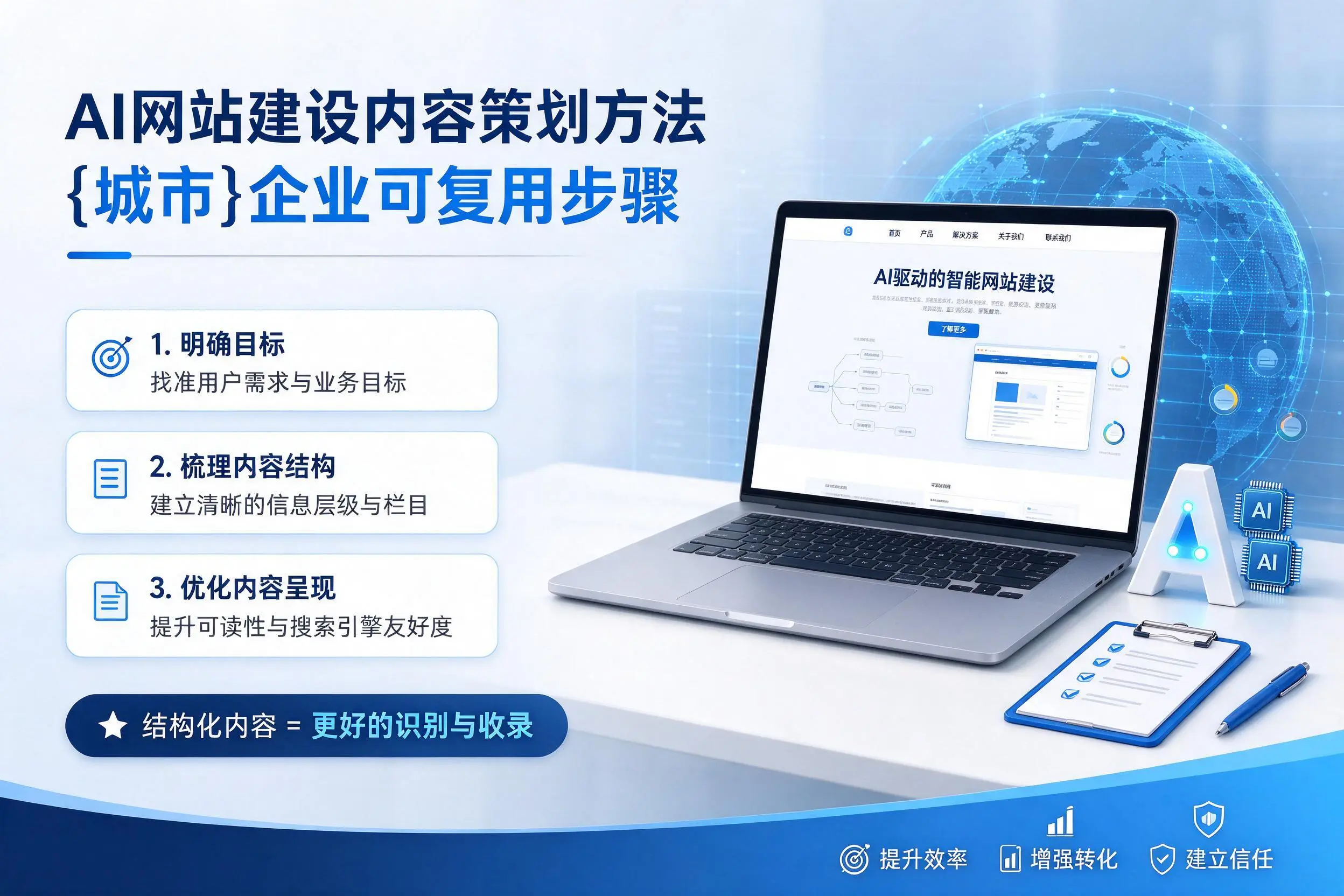 AI网站建设内容策划方法,通辽企业可复用步骤