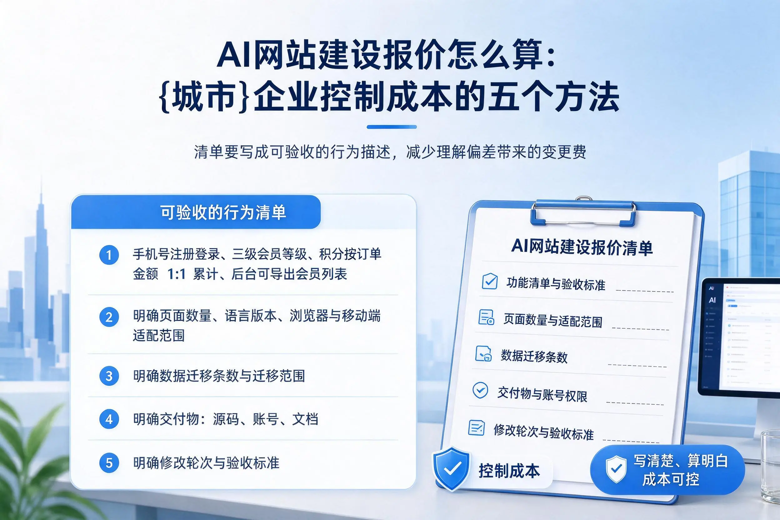 AI网站建设报价怎么算:通辽企业控制成本的五个方法